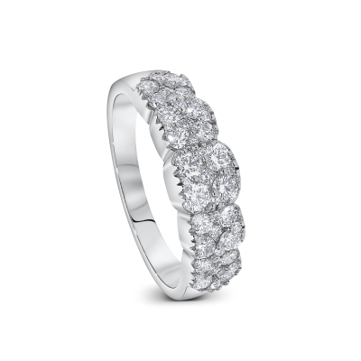 Inel Gia Diamonds aur alb 18k cu diamante 0.75 ct