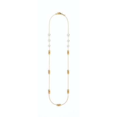 Colier/accesoriu pentru ochelari din aur 18k cu perle AKOYA