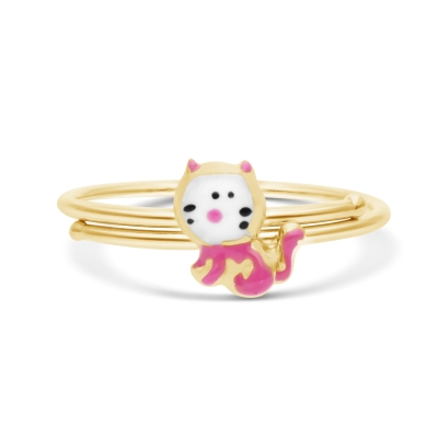 Inel din aur pentru fetite cu kitty