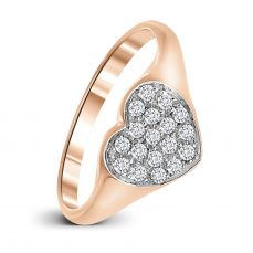 Inel Gia Heart aur roz 18k cu diamante pentru degetul mic
